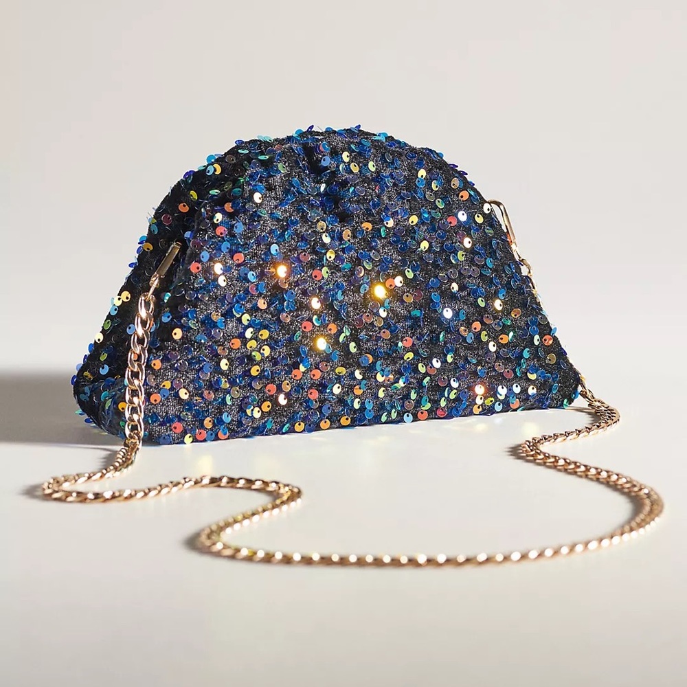The Frankie Mini Clutch: Velvet Sequin Edition